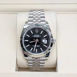Alternative view of Rolex Datejust 126334-0018 Black Index Jubilee 41mm Stainless Steel