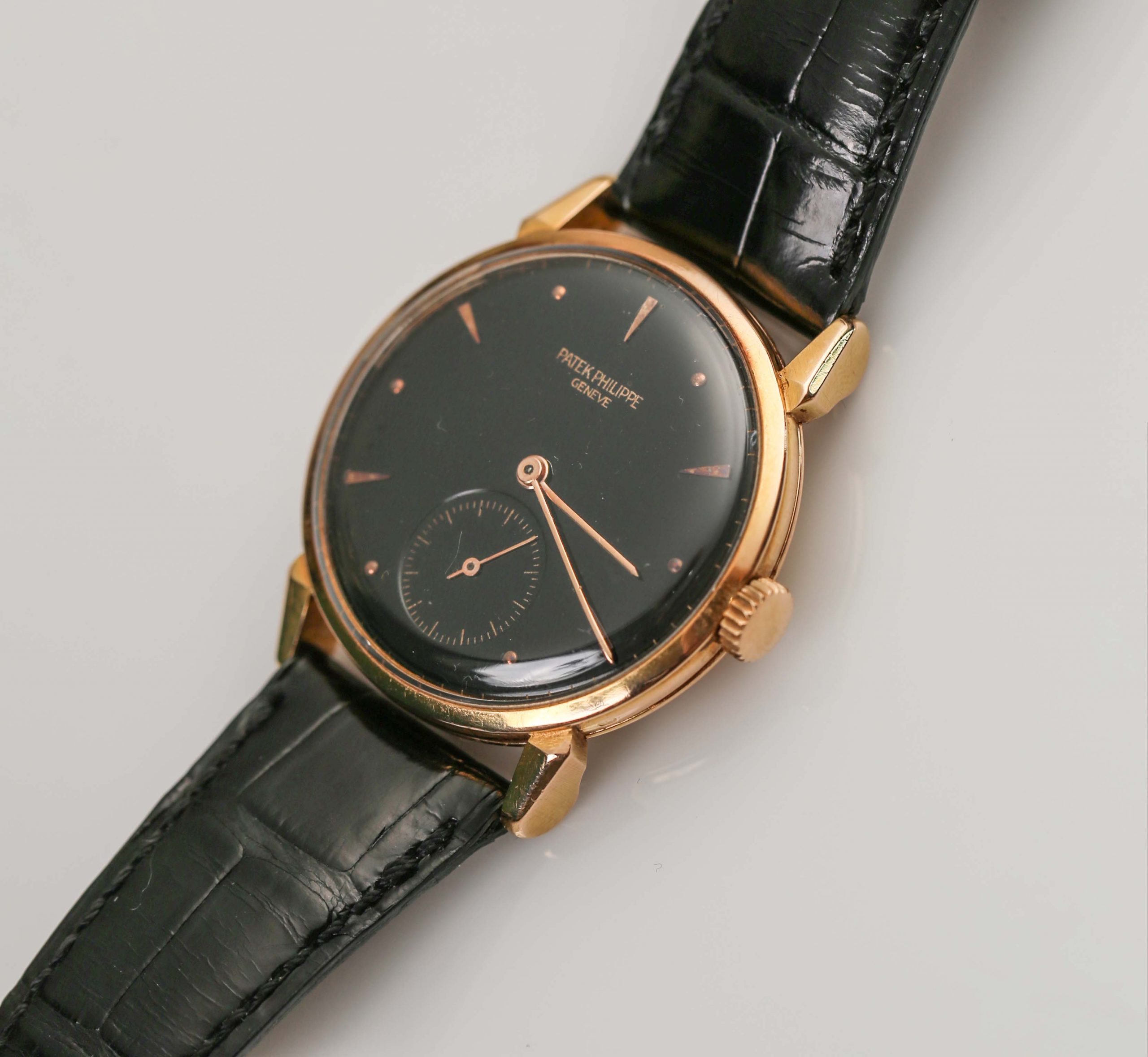 Patek Philippe 1578 Calatrava Aftermarket Black Dial Rose Gold