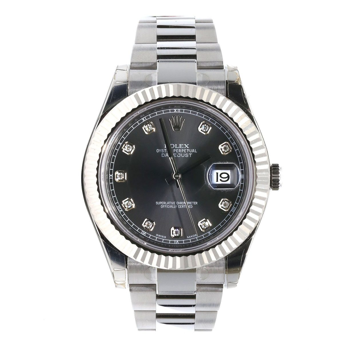 Rolex Rolex Datejust ll 116334 41 mm Steel Rhodium Diamond Fluted Bezel