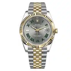 Rolex Datejust 126333 Steel And Yellow Gold Fluted Bezel Green Roman Dial Jubilee Watch