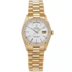 Rolex President 18038 36mm Date Display White Dial Watch