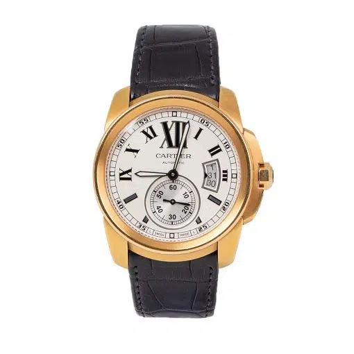Cartier W7100009 Calibre Snailed Dial Black Strap 42mm Watch