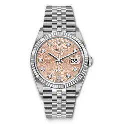 Rolex Datejust 126234-0023 Pink Jubilee Diamond Dial 36mm Stainless Steel Mens Watch