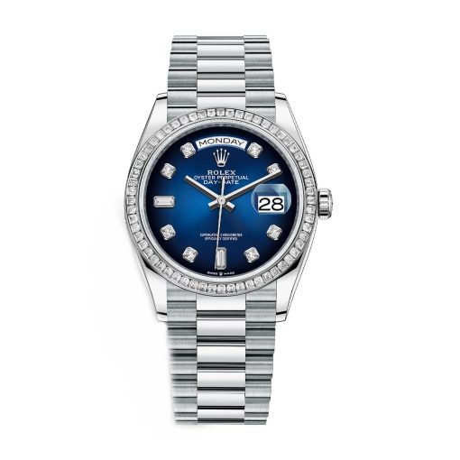 Rolex Day Date 128396TBR Blue Ombr Diamonds Dial Platinum