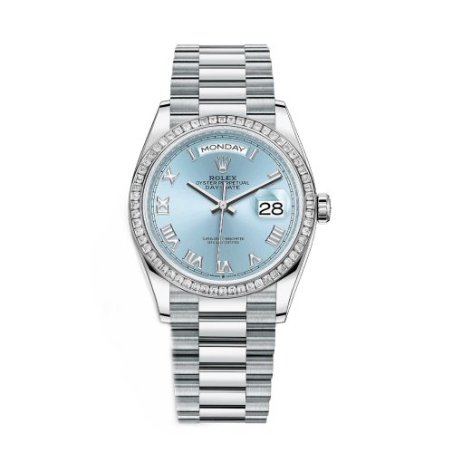 Rolex Day Date 128396TBR Ice Blue Dial Platinum President Bracelet