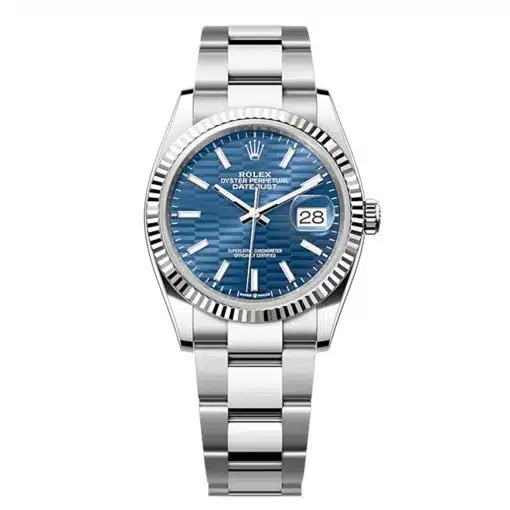 Rolex Datejust 126234-0050 36mm Blue Fluted Motif Dial Oyster Bracelet Watch