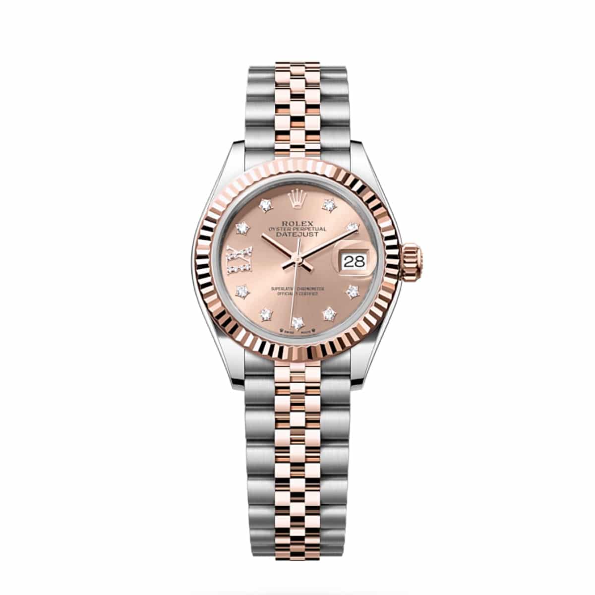 Rolex Lady Datejust 28 Rose Gold/Steel Rose Diamond IX Dial