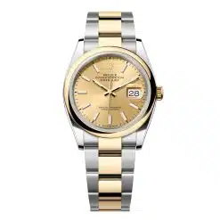 Rolex Datejust 126203-0016 Champagne Dial 36mm Yellow Gold & Oystersteel Domed Bezel Oyster Bracelet