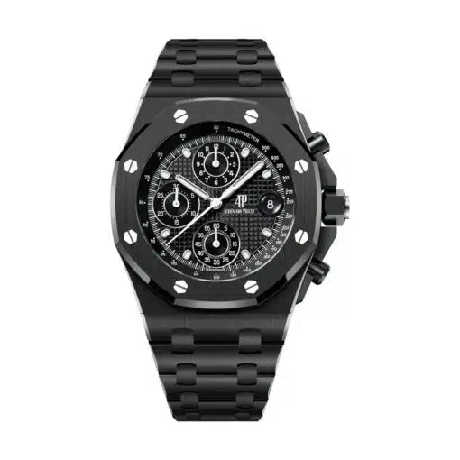 Audemars Piguet 26238CE.OO.1300CE.01 Royal Oak Offshore Black with “Petite Tapisserie” Pattern 42mm Dial Black Ceramic Bracelet Watch