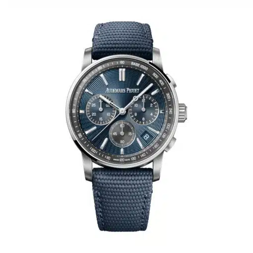 Audemars Piguet 26393ST.OO.A348KB.01 Code 11.59 Flyback Chronograph "Bleu Nuit" Blue 41mm Dial Blue Rubber-Coated Strap Watch