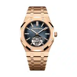 Audemars Piguet 26730OR.OO.1320OR.02 Royal Oak Smoked Blue 41mm Dial 18-Carat Pink Gold Bracelet Watch