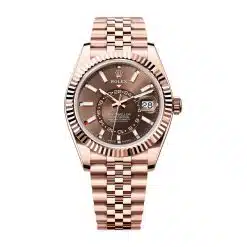 Rolex sky dweller rose gold chocolate dial sale