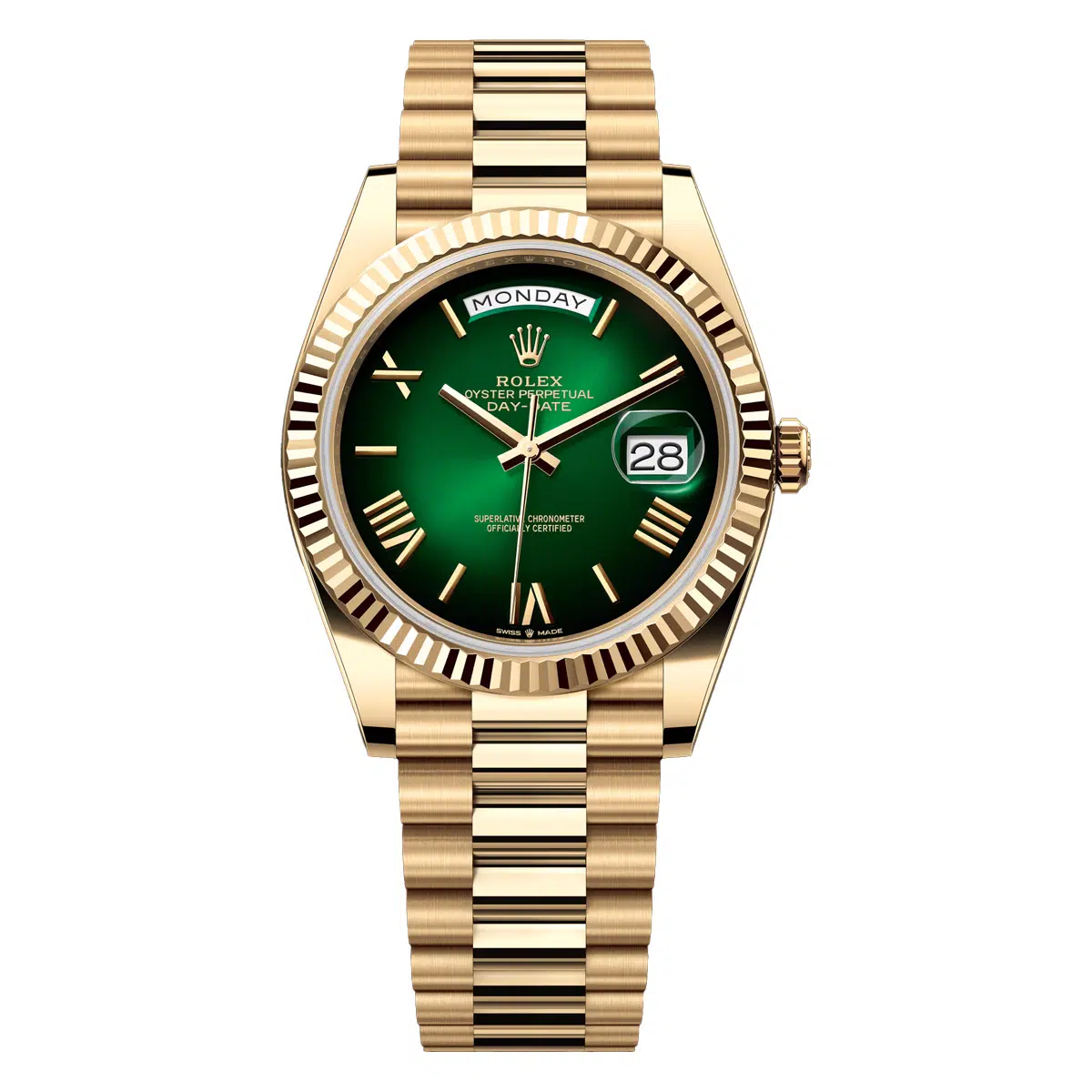 Rolex Rolex Day Date 228238-0069 Green ombré Dial Yellow Gold President 40mm