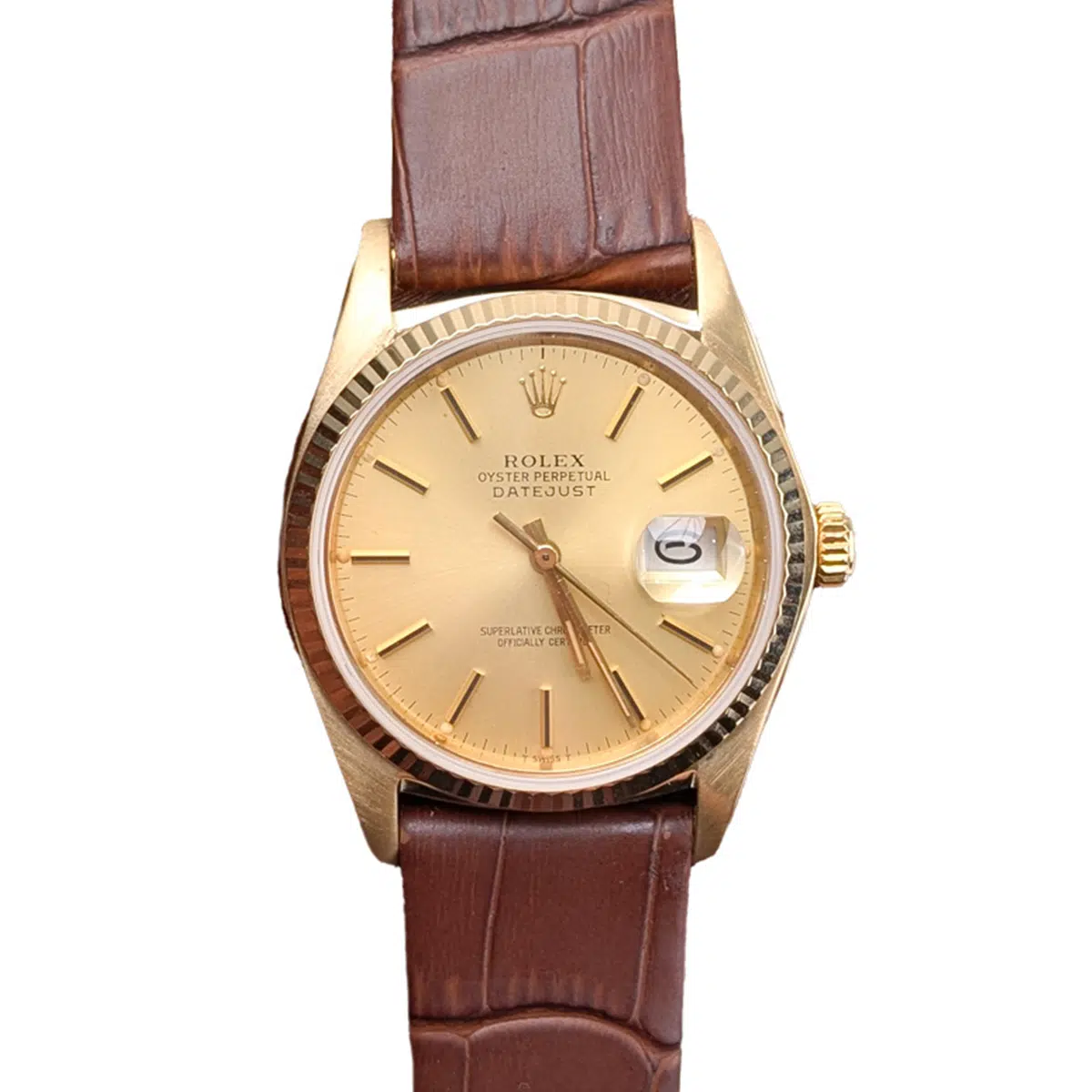 Rolex Datejust 16018 36mm Champagne dial 36mm Leather strap