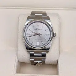 Alternative view of Rolex 116000 Domino's Oyster Perpetual 36mm Silver Dial Watch