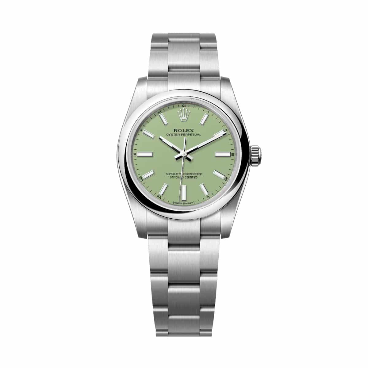 Rolex Rolex Oyster Perpetual 34 124200-0006 Pistachio Dial Oystersteel Oyster Bracelet