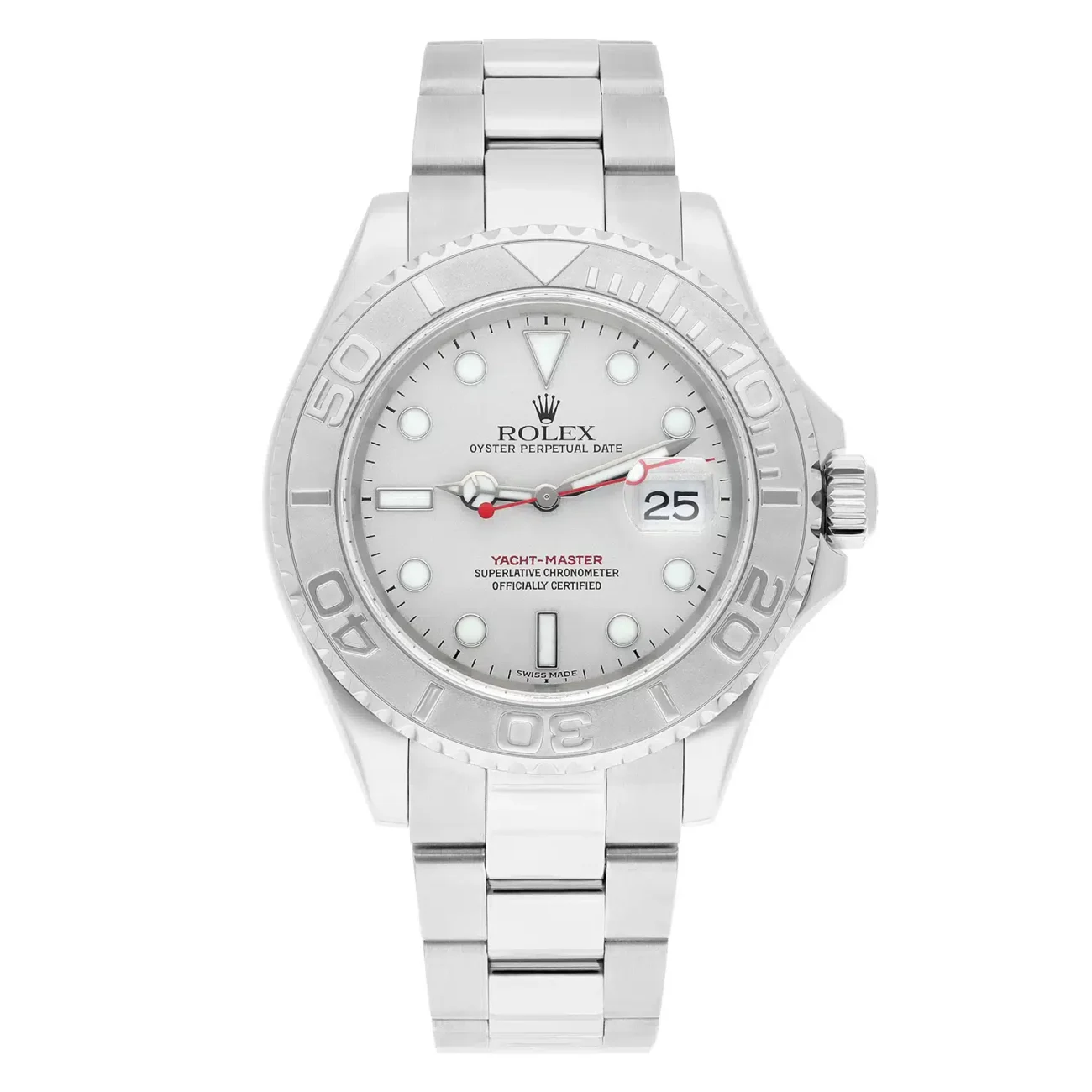 Rolex Rolex Yacht-Master 40mm Platinum Dial Stainless Steel Watch