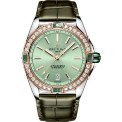 Breitling Super Chronomat U17356531L1P1 38MM Steel Gold Green Dial