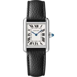 Cartier Tank Must WSTA0042 29MM Silver Dial Black Leather Watch