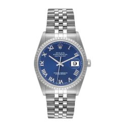 Rolex Datejust 36mm 16220 Blue Roman Dial Jubilee Bracelet